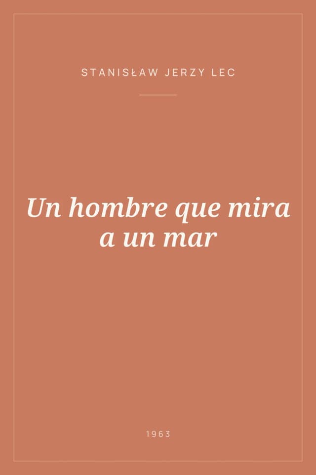 Portada de Un hombre que mira a un mar
