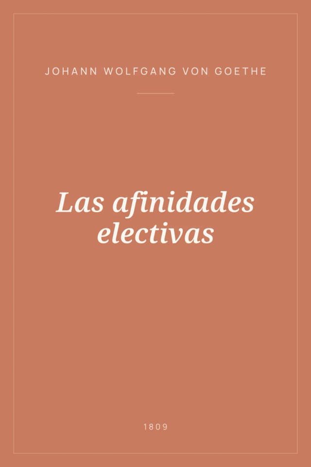 Portada de Las afinidades electivas