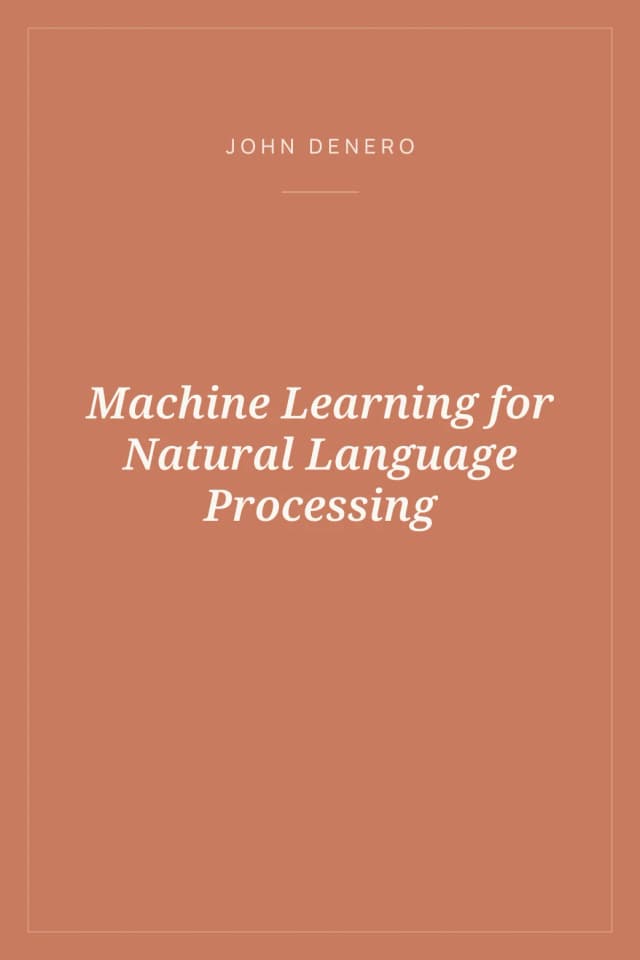 Portada de Machine Learning for Natural Language Processing