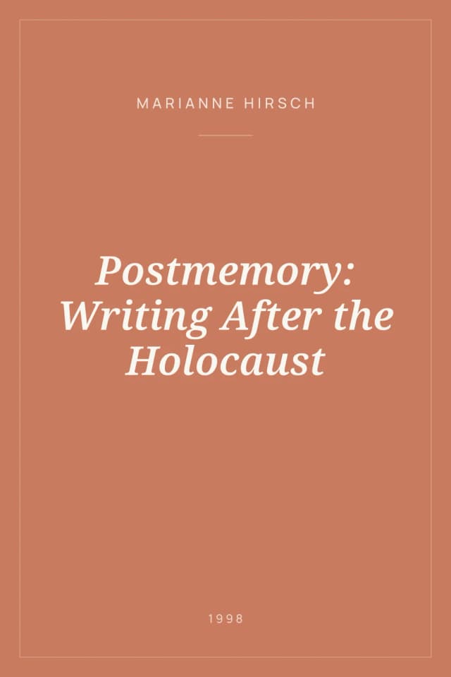 Portada de Postmemory: Writing After the Holocaust