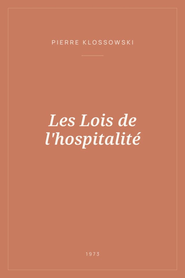 Portada de Les Lois de l'hospitalité