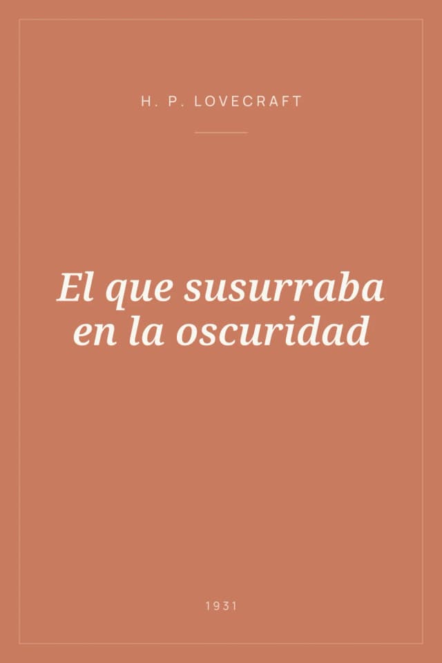 Portada de El que susurraba en la oscuridad