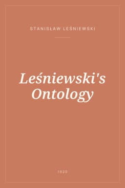 Portada de Leśniewski's Ontology