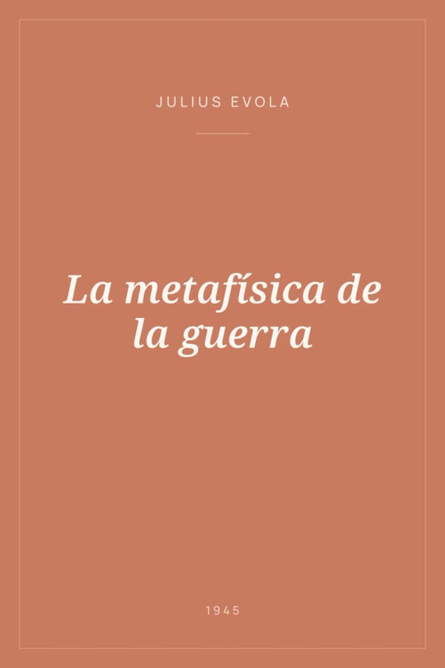 Portada de La metafísica de la guerra