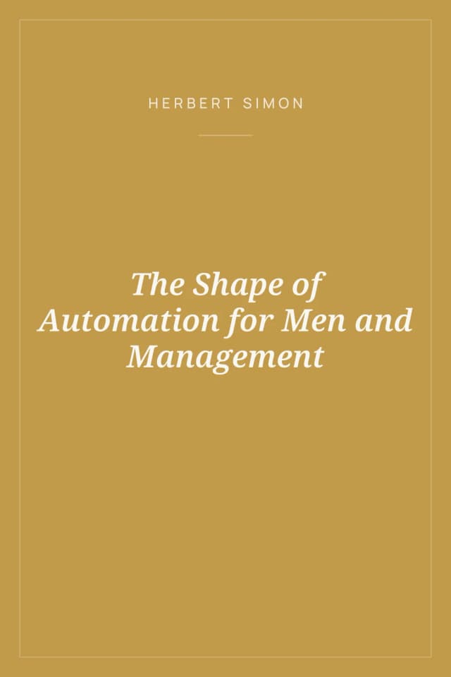 Portada de The Shape of Automation for Men and Management