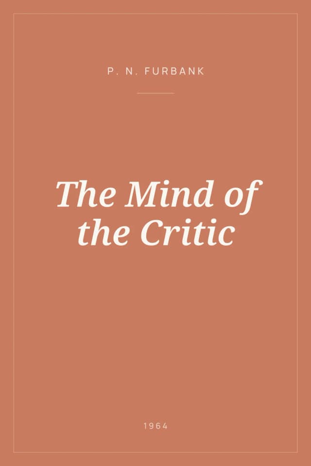 Portada de The Mind of the Critic