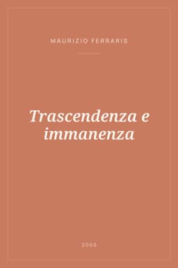 Portada de Trascendenza e immanenza