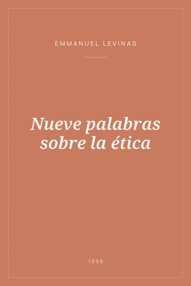 Portada de Nueve palabras sobre la ética