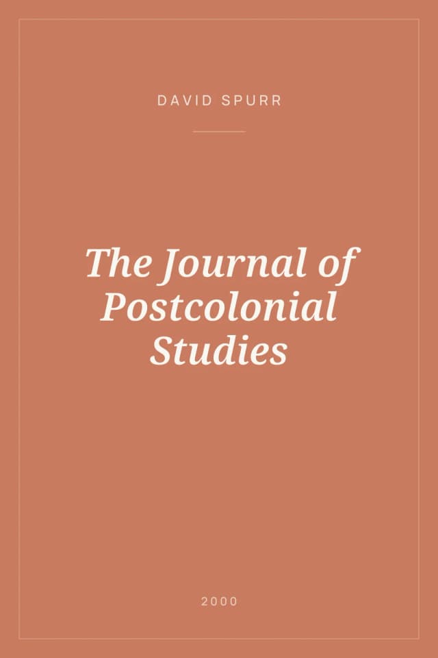 Portada de The Journal of Postcolonial Studies