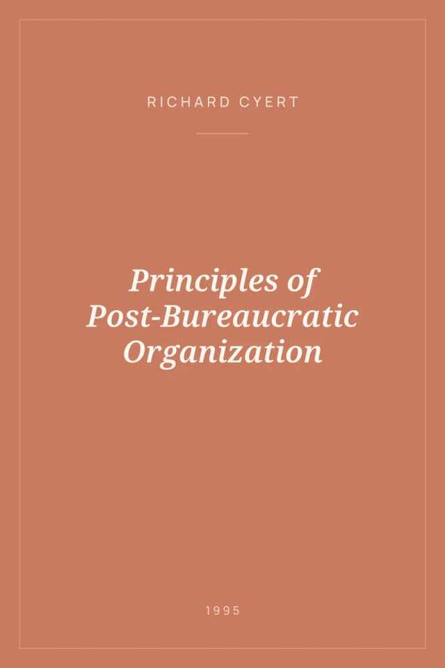 Portada de Principles of Post-Bureaucratic Organization
