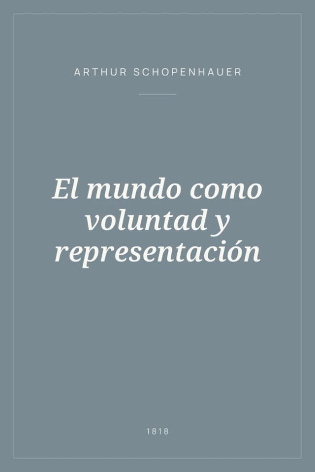 Portada de El mundo como voluntad y representación
