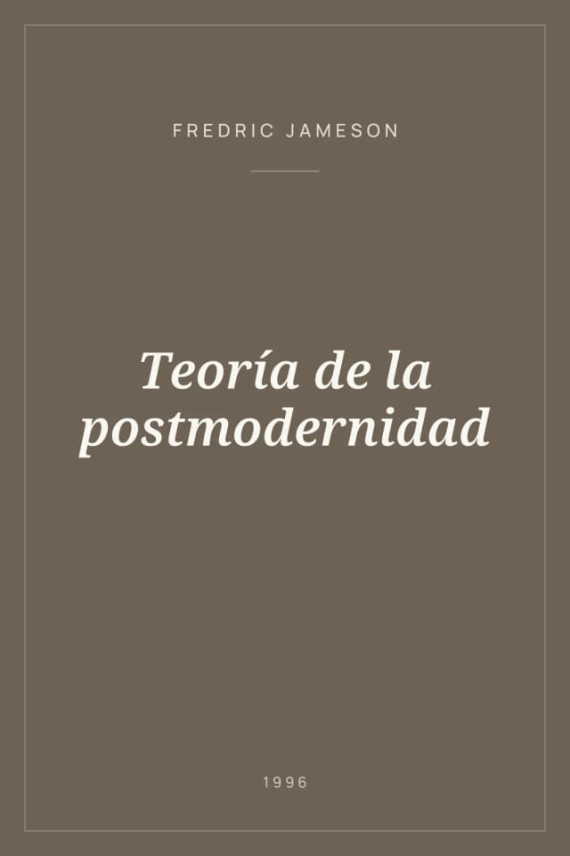 Portada de Teoría de la postmodernidad