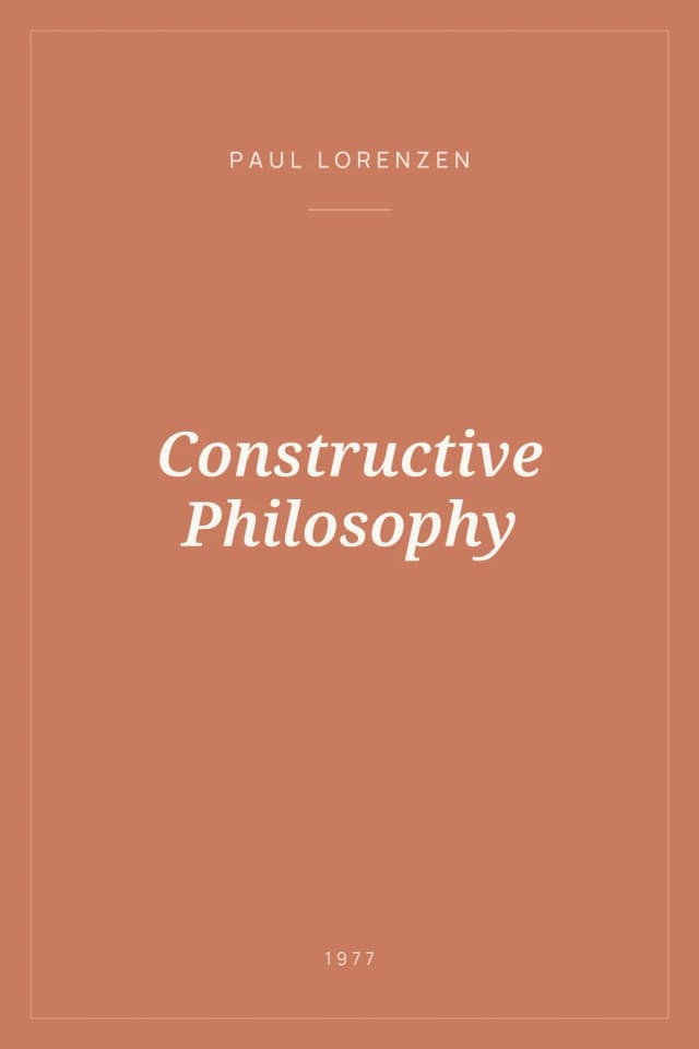 Portada de Constructive Philosophy