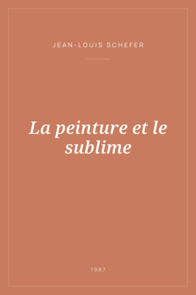 Portada de La peinture et le sublime