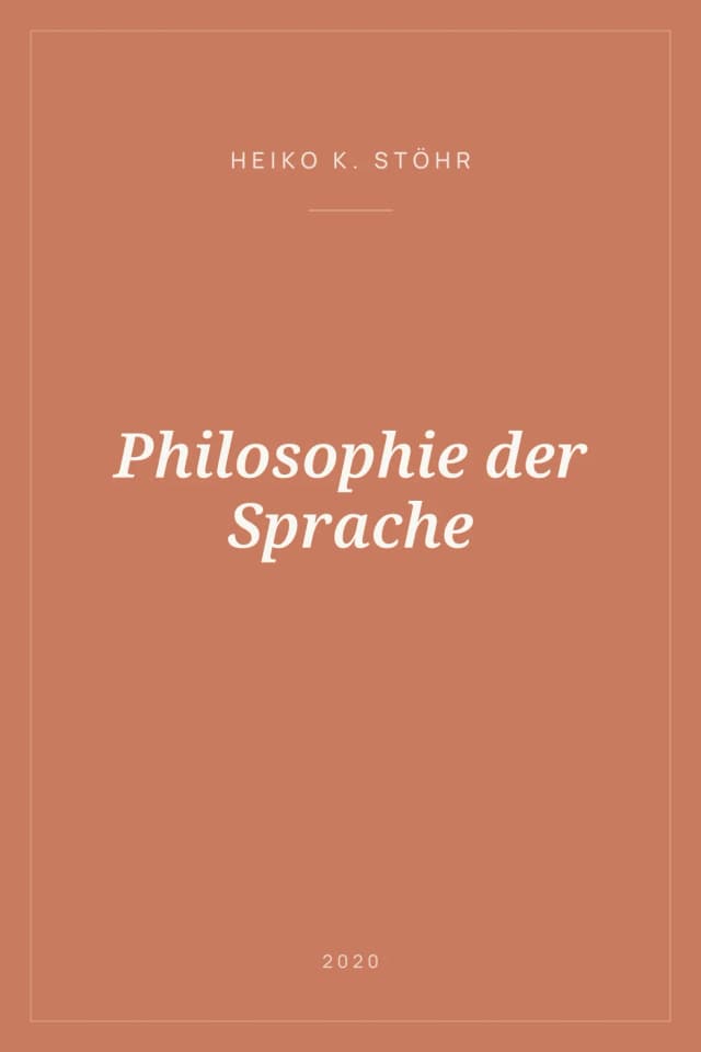 Portada de Philosophie der Sprache