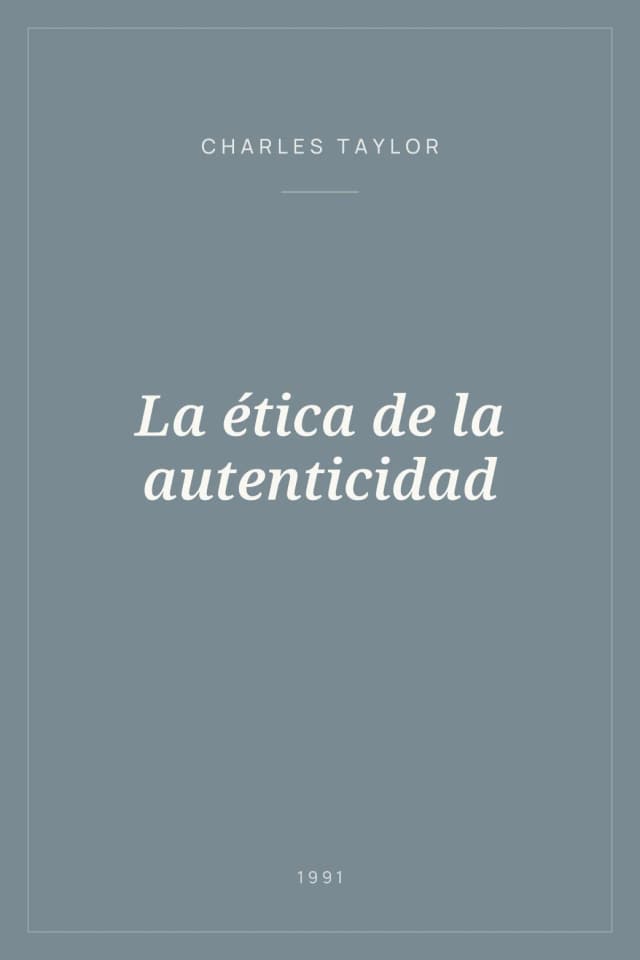 Portada de La ética de la autenticidad