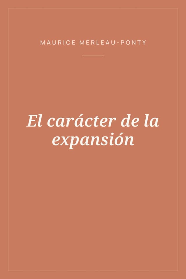 Portada de El carácter de la expansión