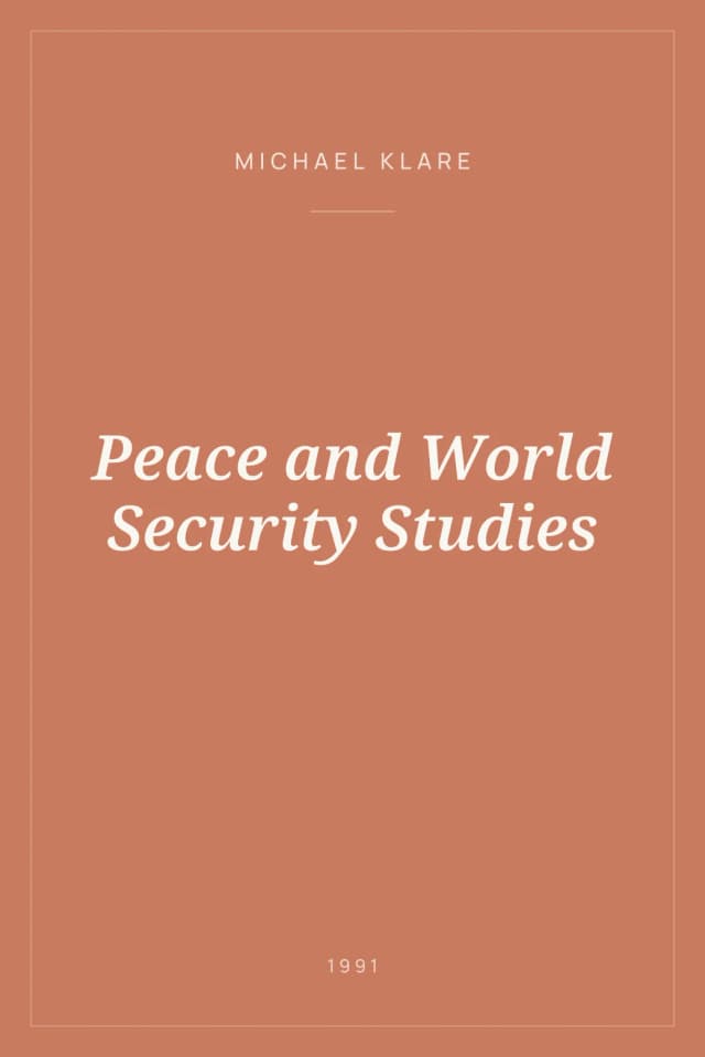 Portada de Peace and World Security Studies