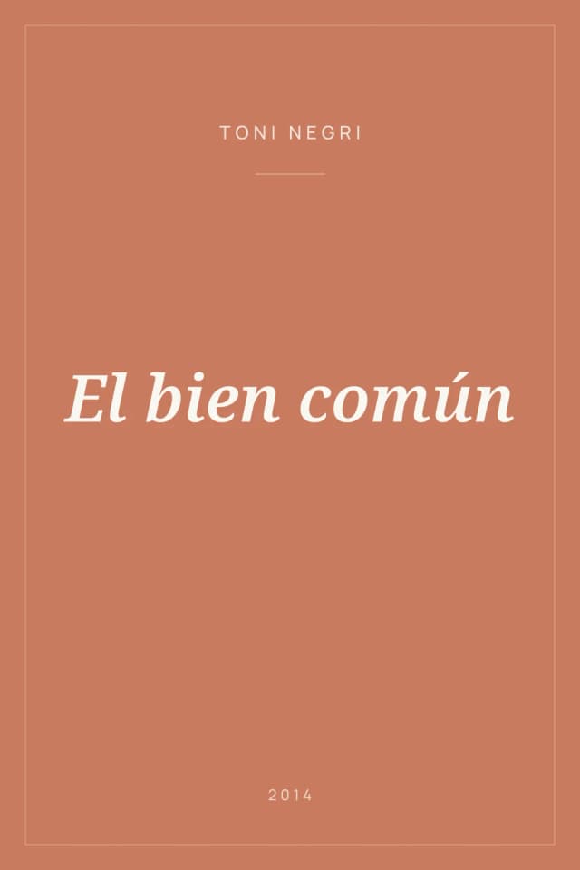 Portada de El bien común