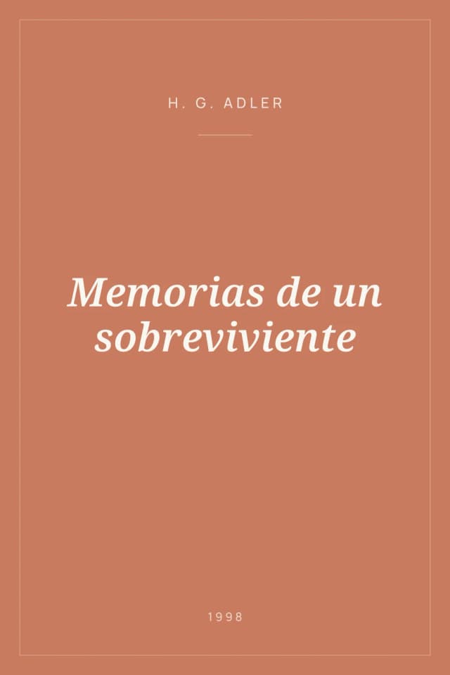 Portada de Memorias de un sobreviviente