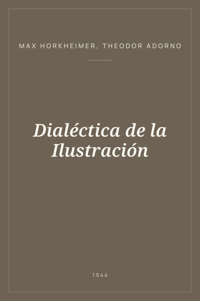 Portada de Dialéctica de la Ilustración