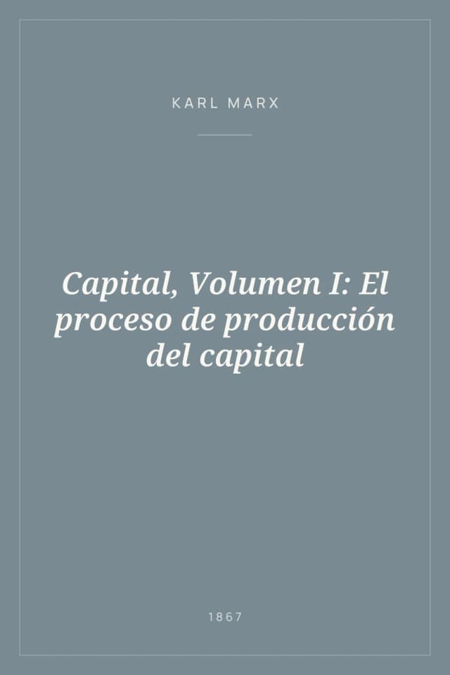Portada de Capital, Volumen I: El proceso de producción del capital
