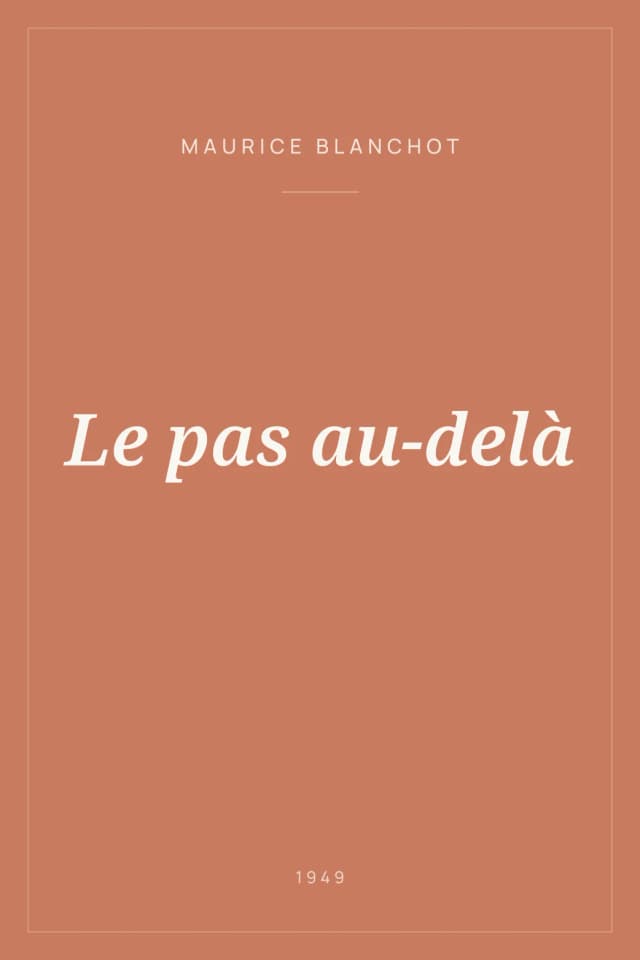 Portada de Le pas au-delà