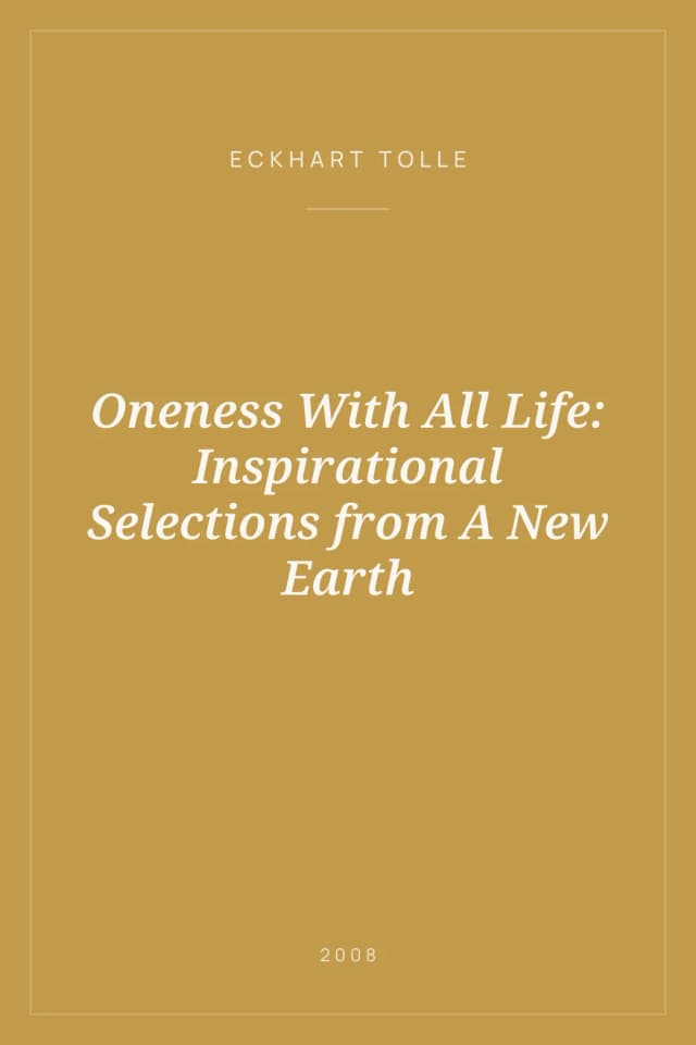 Portada de Oneness With All Life: Inspirational Selections from A New Earth