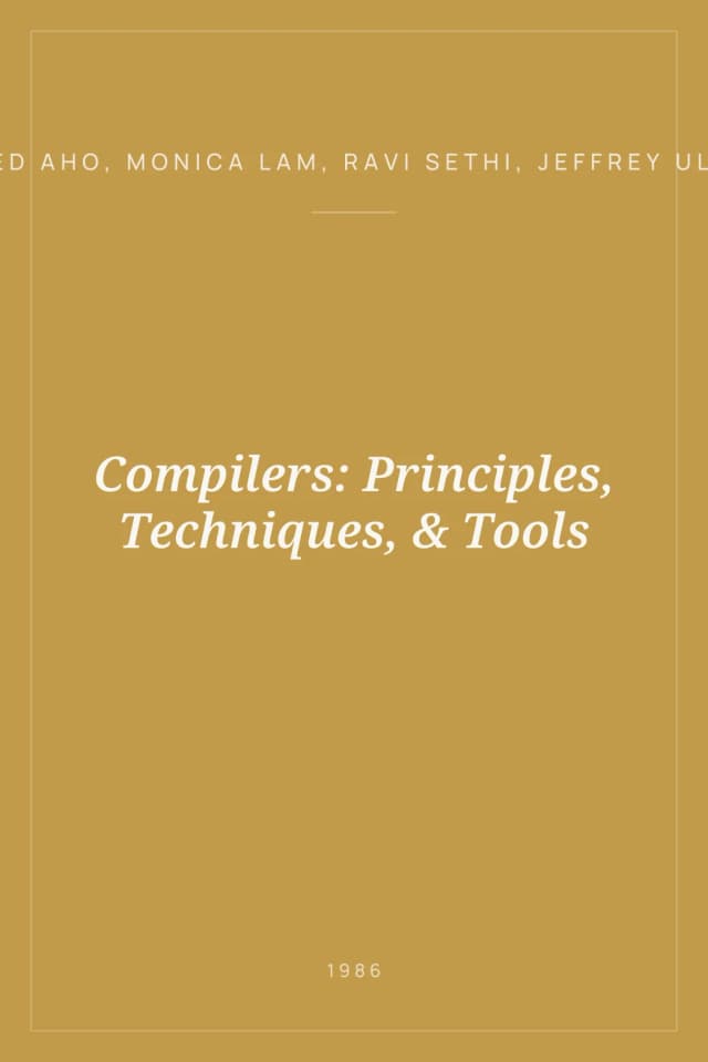 Portada de Compilers: Principles, Techniques, & Tools