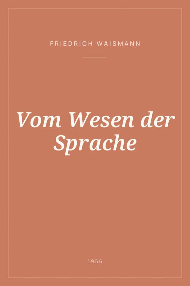 Portada de Vom Wesen der Sprache