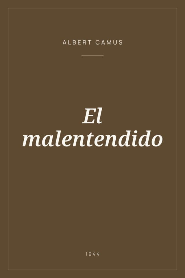 Portada de El malentendido