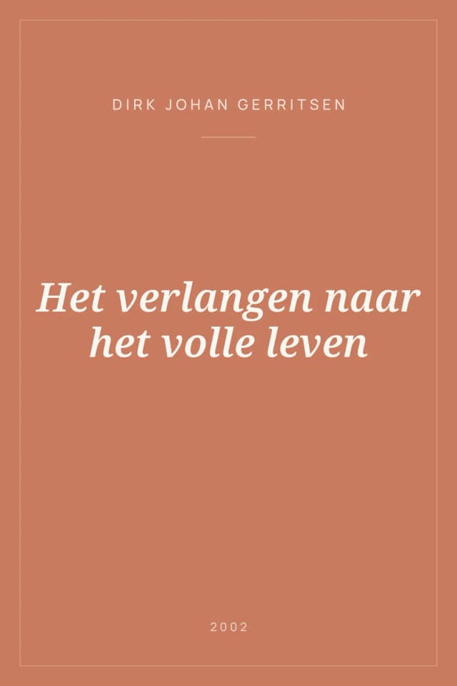 Portada de Het verlangen naar het volle leven