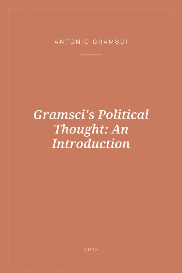 Portada de Gramsci's Political Thought: An Introduction