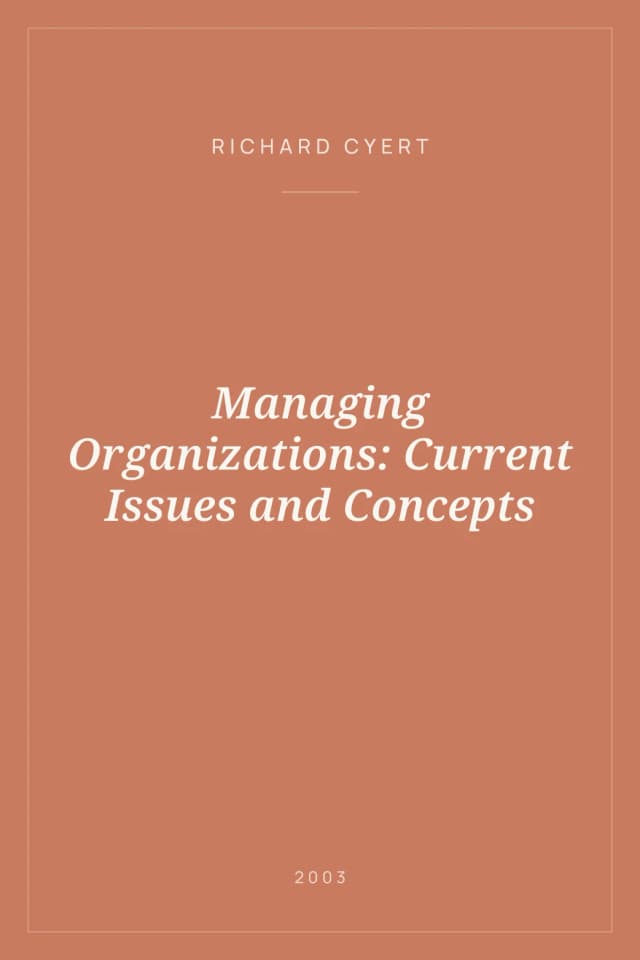 Portada de Managing Organizations: Current Issues and Concepts