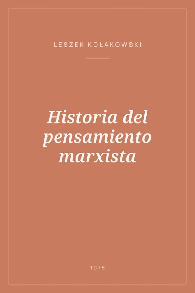 Portada de Historia del pensamiento marxista