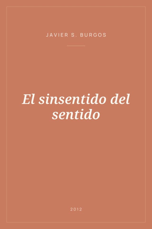 Portada de El sinsentido del sentido