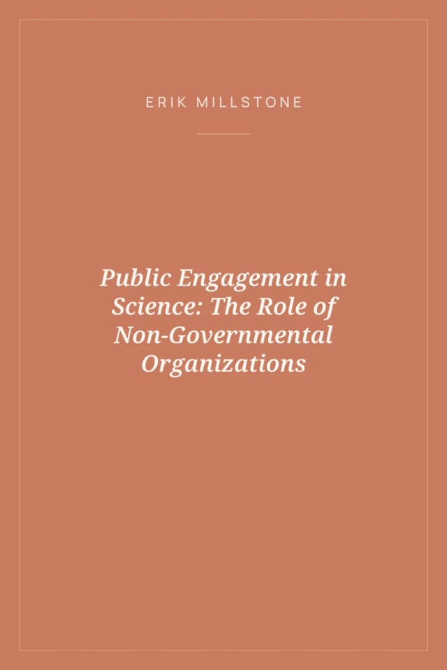 Portada de Public Engagement in Science: The Role of Non-Governmental Organizations