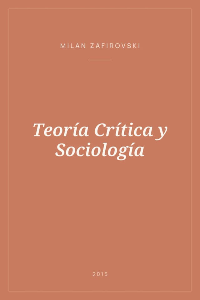 Portada de Teoría Crítica y Sociología