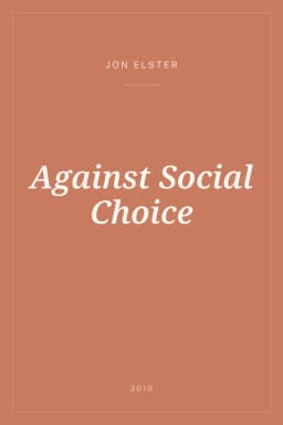 Portada de Against Social Choice