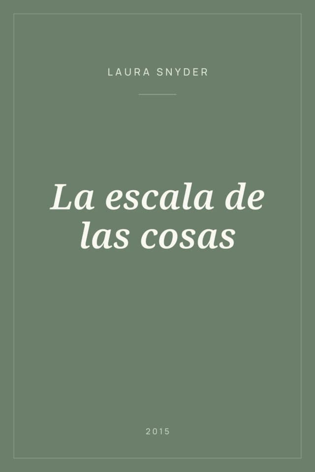 Portada de La escala de las cosas