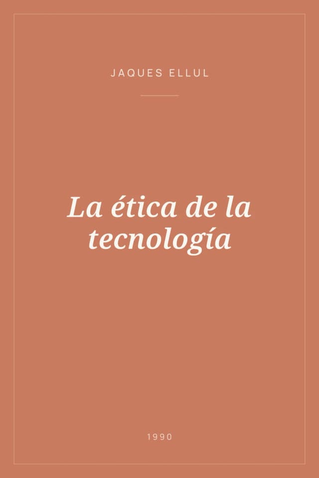 Portada de La ética de la tecnología