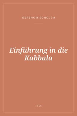 Portada de Einführung in die Kabbala