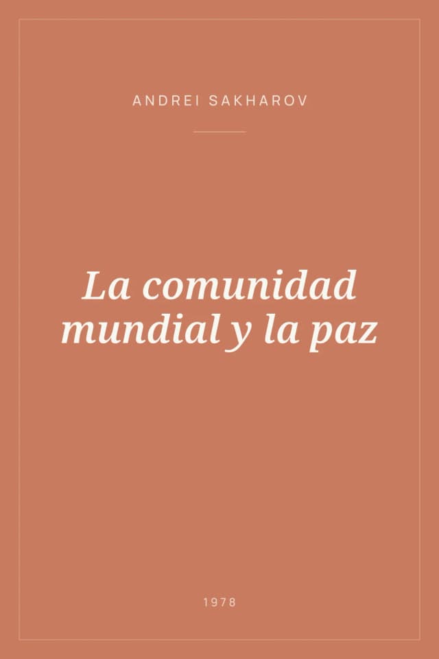 Portada de La comunidad mundial y la paz