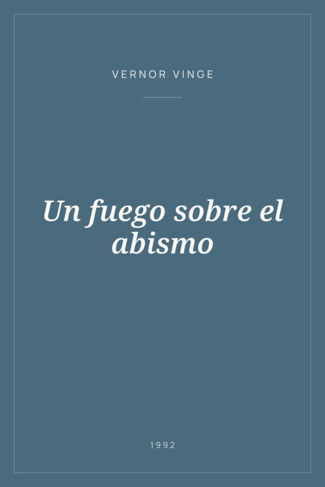 Portada de Un fuego sobre el abismo