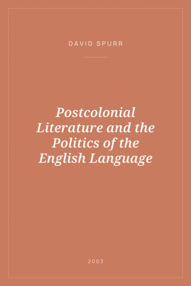 Portada de Postcolonial Literature and the Politics of the English Language