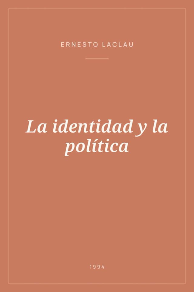 Portada de La identidad y la política