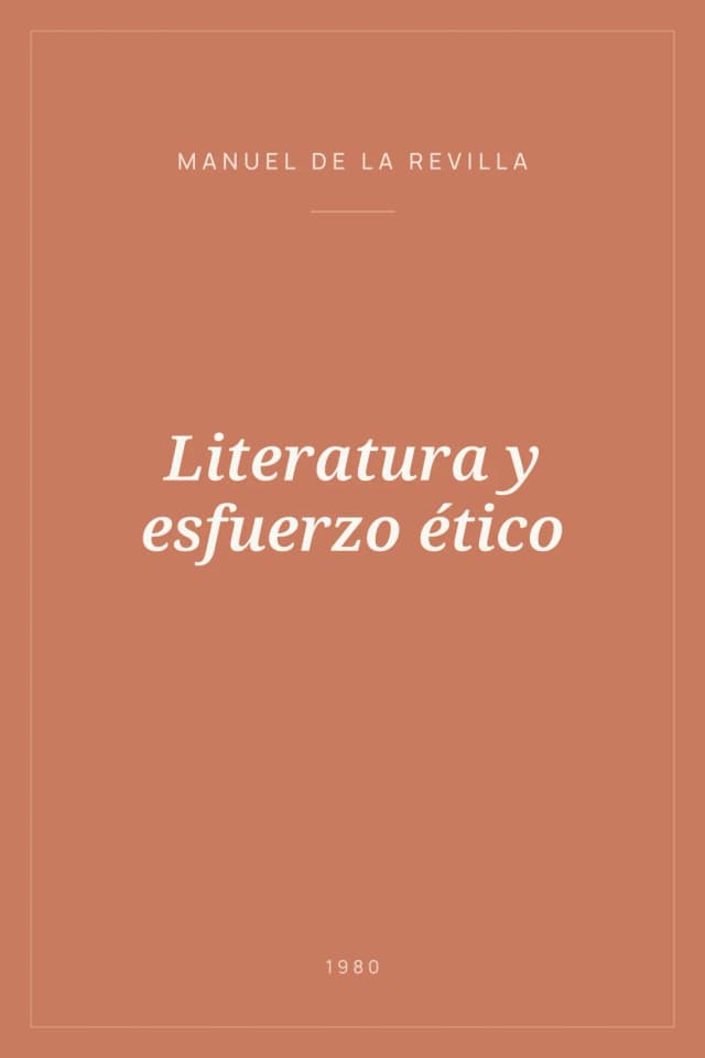 Portada de Literatura y esfuerzo ético