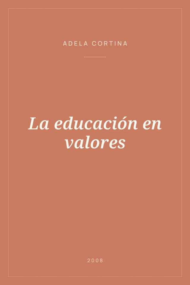 Portada de La educación en valores