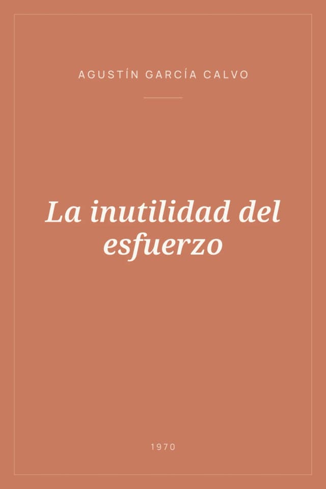 Portada de La inutilidad del esfuerzo