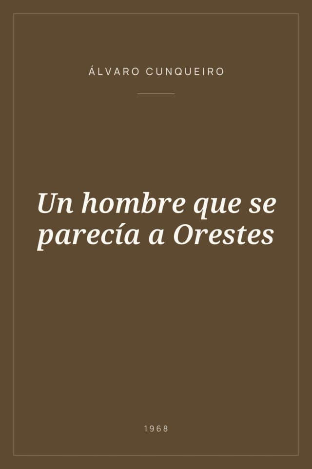 Portada de Un hombre que se parecía a Orestes
